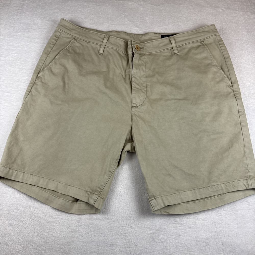 AG Adriano Goldschmied Wanderer Trouser Shorts Mens 40 Khaki Chino Sateen